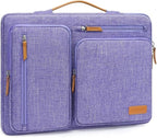 MOSISO 360 Protective Laptop Case 13.3 inch, 13-13.3 inch Laptop Sleeve Compatible with MacBook Air/Pro 13 / Pro 14,HP Dell Acer ASUS,Side Open Carrying Case with 4 Zipper Pockets&Handle, Purple