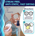 Lens Cleaner Spray – 25 Pack 2oz Bottles | Premium Streak-Free Glasses & Screen Cleaning Solution for Eyeglasses, Cameras, Phones, Laptops – Travel Size, Personal Use
