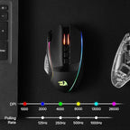 Redragon M991 Wireless Gaming Mouse, 26000 DPI 3-Mode Gamer Mice w/Rapid Fire Key, 9 Macro Buttons, Powerful Capacity and RGB Backlight for PC/Mac/Laptop, Black