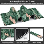 Tropical Plants and Leaves Desk Mat,Large Tropical Palm Leaves Gaming Keyboard Mouse Pad,Non-Slip Rubber Base Desk Pad Thick Stitched Edges Waterproof Mousepad Mouse Mat 31.5"x11.8"