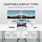 Plugable Thunderbolt Dock, 40Gbps with 100W Laptop Charging, Compatible with macOS, Windows, Dual HDMI Docking Station with DisplayPort - Dual Monitor, 2X USB-C, 3X USB 3, Gigabit Ethernet, Audio Jack