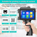 TIJ800P Handheld Inkjet Printer 1 inch Portable Handheld Printer Gun 5 Inch Screen Quick Drying Inkjet Coding Machine for Batch Number/Date/Barcode/QR Code/Logo etc