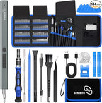 STREBITO Electric Screwdriver, 144-in-1 Precision Screwdriver Set, 120 Magnetic Bits, Organized Storage and Portability, Small Tool Kit for Electronics, PC, Computer and Laptop, Gifts for Men
