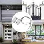 Magnetic Reed Switch Wired Surface Mount Normally Open NO Contact Sensor Alarm Magnetic Door Switch with 2 Wires, Zinc Alloy Sliver, MC-51
