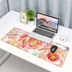 Pink Flower Large Mouse Pad Extended Gaming Mousepad 31.5 x 11.8 Inch with Anti-Slip Rubber Base Cute Office Decor Women Girls Computer Accessories Home Office Supplies