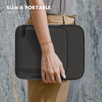 MoKo 12.9 Inch Tablet Sleeve Bag Carrying Case with Pockets Fits 13 Inch New iPad Pro M4 & Air M2 2024, iPad Pro 12.9 M2&M1, Surface Laptop Go 12.4", Galaxy Tab S8+/S9+ 12.4", Black & Gray