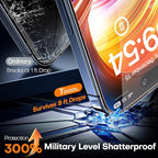 TOCOL for iPhone 15 Pro Max Screen Protector 9H Hardness Military Grade Shatterproof HD Tempered Glass for Full Coverage Easy Installation 2 Pack