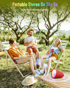 Portable Bluetooth Speaker Wireless with 9 Color Lights, 20H Playtime, Stereo Pairing, Deep Bass, IPX6 Waterproof, Bluetooth 5.3, Small Speaker for Home, Party, Outdoor, Camping, Beach, Gift