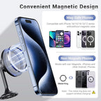 Magnetic Phone Tripod Mount Adapter with Arca Base&1/4" Screw Hole Compatible with MagSafe, 60° Tilt iPhone Tripod Holder for iPhone 17 16 15 14 13 12 Pro Max Plus, Selfie Stick Tripod Arca Ball Head