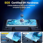 SMARTDEVIL [3+3 Pack Screen Protector For Google Pixel 8 Pro With Camera Lens Protector, FingerPrint Reader Compatible, Clear 9H Tempered Glass Film, Fast & Easy Installation, Alignment Frame