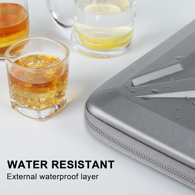 DOMISO 15.6 Inch Laptop Case Rugged Sleeve Waterproof Hard Shell Protective Cover Fits Most 15.6" Laptops/Macbook Pro/Lenovo IdeaPad/HP ENVY/Dell XPS (Silver)