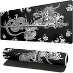 Dragon Gaming Mouse Pad - Black, Large (31.5x11.8 Inch), Non-Slip Base, Stitched Edge for Gaming & Office