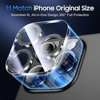 UniqueMe for 3 Pack iPhone 16 Pro/iPhone 16 Pro Max Camera Lens Protector - [Drop Protection] [Case Friendly] 9H Tempered Glass Camera Cover Screen [Update New Version] - Glitter Black