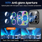 UniqueMe for 3 Pack iPhone 15 Pro/iPhone 15 Pro Max Camera Lens Protector, [Drop Protection] [Case Friendly] Camera Cover Screen [Update New Version] - Intergrated Glitter Colorful