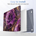 May Chen Case for MacBook Pro 13 inch M2 2023,2022,2021,2020 A2338 M1 A2251 A2289, Plastic Hard Shell Case for MacBook Pro 13" with Touch Bar Fits Touch ID, Purple Roses