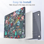 Case for MacBook Pro 13 inch with/Without Touch Bar (2016-2022, M2 A2338 M1 A2289 A2251 A2159 A1989 A1706 A1708), Hard Shell + Keyboard Cover + Dust Plug, Flowers & Herbs