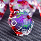 ARUOHHA Liquid Core DND Dice Set, Vampire Sharp Edged Dragons Dice Compatible with D&D RPG Role Playing Games, Resin Blood Red Polyhedral Dungeons D and D Dice with Gift Box D20 D12 D10 D8 D6 D4