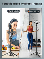 Auto Face Tracking Tripod 360 Rotation,Phone Tripod for iPhone w/Fill Light,Selfie Stick for iPhone w/Remote Control,70” Phone Holder Video Recording for Content Creators TikTok(UTK-02)