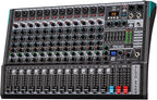 DJ Mixer, TKLBLS Professional 12 Channel Audio Mixer Board with 99-Bit DSP, Sound Board Mixing Console 7-Band EQ Output, USB Audio Interface, Bluetooth 48V Phantom Power For Karaoke Studio Streaming