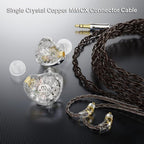 BASN ASONE 14.2mm Planar Driver in-Ear Monitors Earphone with Two Detachable MMCX Cables for Musicians Drummers Bass Players Singers(Clear)