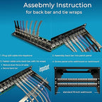 Rapink Patch Panel 24 Port Cat6A with Inline Keystone 10G Support, Coupler Patch Panel STP Shielded 19-Inch with Removable Back Bar, 1U Network Panel for Cat7, Cat6, Cat6A, Cat5e