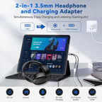 5PCS USB C Splitter for KZ ZS10 PRO, CCZ CA01 USB C to 3.5mm Audio Headphone and Charger Adapter, Type C Headphone Splitter 1 in 2 Out, Dongle Audio Cable DAC for Samsung Galaxy S25/S24 (USBC-3.5MM)