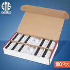 Everest 45° Angled RJ45 Cat6 Keystone Jacks 100-Pack in Black - Slim Profile Female RJ45 Connectors - Cat 6 Keystone Jack - Compatible with 45° Angled Speed Termination Tool - 45Term (B0BL3GS7ZY)