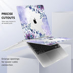May Chen Compatible with MacBook Pro 13 inch Case 2022 2021 2020 Release Models A2338 M2 M1 A2251 A2289, Plastic Hard Shell Case for MacBook Pro 13 Inch with Touch Bar, Watercolor Purple Floral