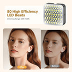 80 LED Selfie Light with 3 Modes, Portable Phone Light with Clip & 1/4 in Screw Hole, Rechargeable Clip Fill Video Conference Selfie Panel Lights for Phone/Camera/iPad/Laptop/TikTok