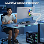 ARES WING Ultrawide Single Monitor Arm, Heavy Duty Monitor Mount for 13"-45" Curved Screens, Adjustable Stand for Desk with C-clamp & Grommet Base up to 40 LBS, White