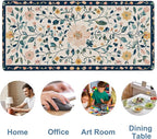 Gaming Desk Pad Large Extra Length Oriental Decorative Mouse Pad Keyboard Laptop Non-Slip Waterproof with Rubber Base Thick Stitched Edge Mouse Mat for Office Home 35.4 x 15.7 Inches
