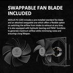 GAMDIAS AEOLUS P2-1203 120mm ARGB PWM Fan (3 Pack, no Hub), Include Reverse Fan Blade x3 & Controller, ARGB Sync, Easy Installation & Cabless Daisy-Chain Design, Silent Operation, Up to 2400RPM, Black