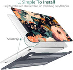 TWOLSKOO Compatible with MacBook Pro 13 inch Case 2023-2016 A2338 M2/M1 A2251 A2289 A2159 A1989 A1706, Plastic Hard Shell Cover & Keyboard Skin & Screen Protector, Bright Abstract Flowers