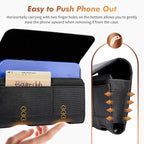 BECPLT Nylon Belt Holster Case Cell Phone Pouch Belt Holder Phone Holster Cover with Clip - Compatible with iPhone 13 Mini, 12 Mini, SE 2020, 8, 7, 6, 6S, Galaxy S10e, S7, J5 (Black)