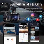 R4-4 Channel Dash Cam W/All Around 1080p Resolution, Wi-Fi, GPS, IR Night Vision, Parking Mode, Collision Detection, Type-C Port