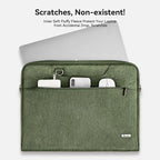 Voova Laptop Bag 17 17.3 Inch Water-resistant Laptop Sleeve Case with Shoulder Straps & Handle, Computer Case Cover Slim Briefcase Compatible with 17-18” Hp Dell Asus Acer, Army Green