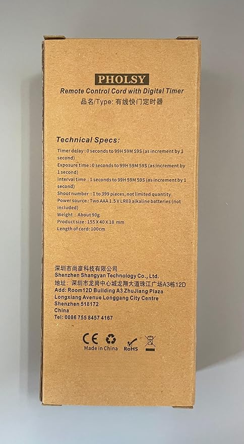 PHOLSY C6 Timer Remote Control with Intervalometer Compatible with Canon R10 R6 R8 90D 250D 200D 850D SX50HS; for Olympus E-M1X E-M1-II E-M1-III E-M5-III; for Fuji GFX100 GFX50R XT3 XT4 XT5 XT30