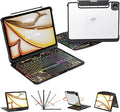 Keyboard Case for iPad 11 inch Pro 4/3/2/1st Gen & 11’’ iPad Air 2025 M3, 2024 M2 & 10.9" iPad Air 5th/4th Gen, 360° Rotating Stand Transparent Protective Cover with Pencil Holder (Black)