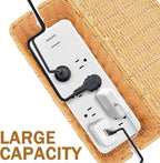 Cable Management Box, Handmade Imitation Rattan Cord Cable Organizer, Cable Raceway Open Slots Cords Hider Box for Computer Router USB Hub & Power Strip