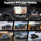 Carplay Screen for Car, 9" Android Auto Screen Compatible with A-pple Carplay, Portable Wireless Car Stereo Audio Receivers with Backup Camera, MirrorLink, Siri, BT, AUX, Navigation for All Vehicles