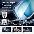 ESR 3+1 Pack for iPhone 15 Screen Protector, [9H Hardness] [Military Grade Shatterproof] Full Coverage Ultra-tough Tempered Glass Film with Easy Installation Frame, 1 Set of Camera Lens Protector