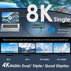 WAVLINK Thunderbolt 4 Dock with 100W Charging, Displaylink Docking Station Quad 4K@60Hz Monitor,3 Thunderbolt 4 Ports, 2.5G Ethernet, Thunderbolt Dock for Mac M1-M4 and PC,Displaylink Driver Required