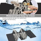 Human Skeletons Best Friends Desk Mat,Large Gothic Human Skeleton Gaming Keyboard Mouse Pad,Non-Slip Rubber Base Desk Pad Thick Stitched Edges Waterproof Mousepad Mouse Mat 31.5"x11.8"