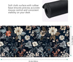 Dark Flower Large Mouse Pad,Gaming Keyboard Desk Pad,Extended Mouse Mat Non-Slip Rubber Base with Stitched Edges for Office Game Home XXL 35.4"x15.7"