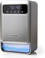 Frizzlife Air Dehumidifier, 135oz Water Tank W/Purifying Function, Quiet Small Dehumidifiers With Sleep Mode For Home, Bedroom, Bathroom, Basement W/Auto Shut Off, 7 Colors LED Light, Gray