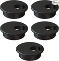 MAHDPRO Desk Grommet 2 Inch (50 mm) Pack of 5-Black ABS Plastic Cable Hole Cover to Arrange Wires & Cords Through Computer Table/Countertops