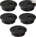 MAHDPRO Desk Grommet 2 Inch (50 mm) Pack of 5-Black ABS Plastic Cable Hole Cover to Arrange Wires & Cords Through Computer Table/Countertops
