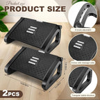 2 Pcs Foot Rest for Under Desk at Work, Ergonomic 6 Heights Adjustable Footrest with Massage Roller, Chair Footrest for Leg Rests for Office and Home Pressure Relief(Black)