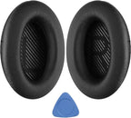 Replacement Ear Pads for Bose QuietComfort 35 (QC35) & Quiet Comfort 35 II (QC 35 ii) Headphones, EarPads Cushions with Noise Isolation Memory Foam, Softer Protein Leather, Added Thickness