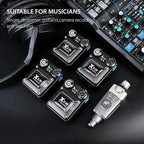 Xvive U4R4 Wireless in-Ear Monitor System 1 Transmitter and 4 Beltpack Receiver Personal IEM for Studio, Band Rehearsal,Live Performance